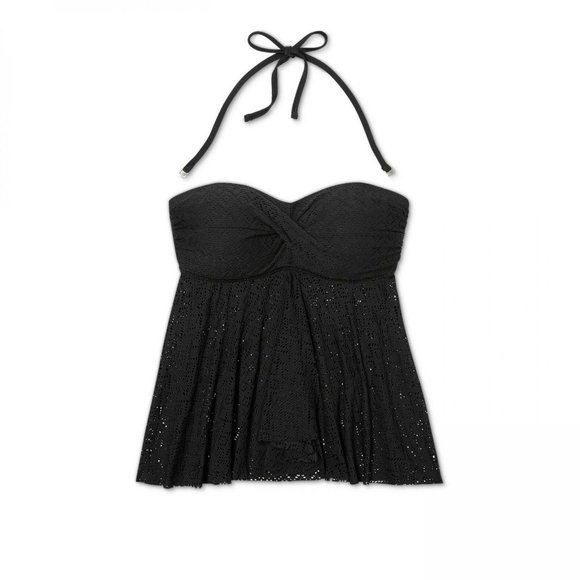 Kona Sol Swim Nwt Kona Sol Flyaway Tankini Top Medium Black Poshmark